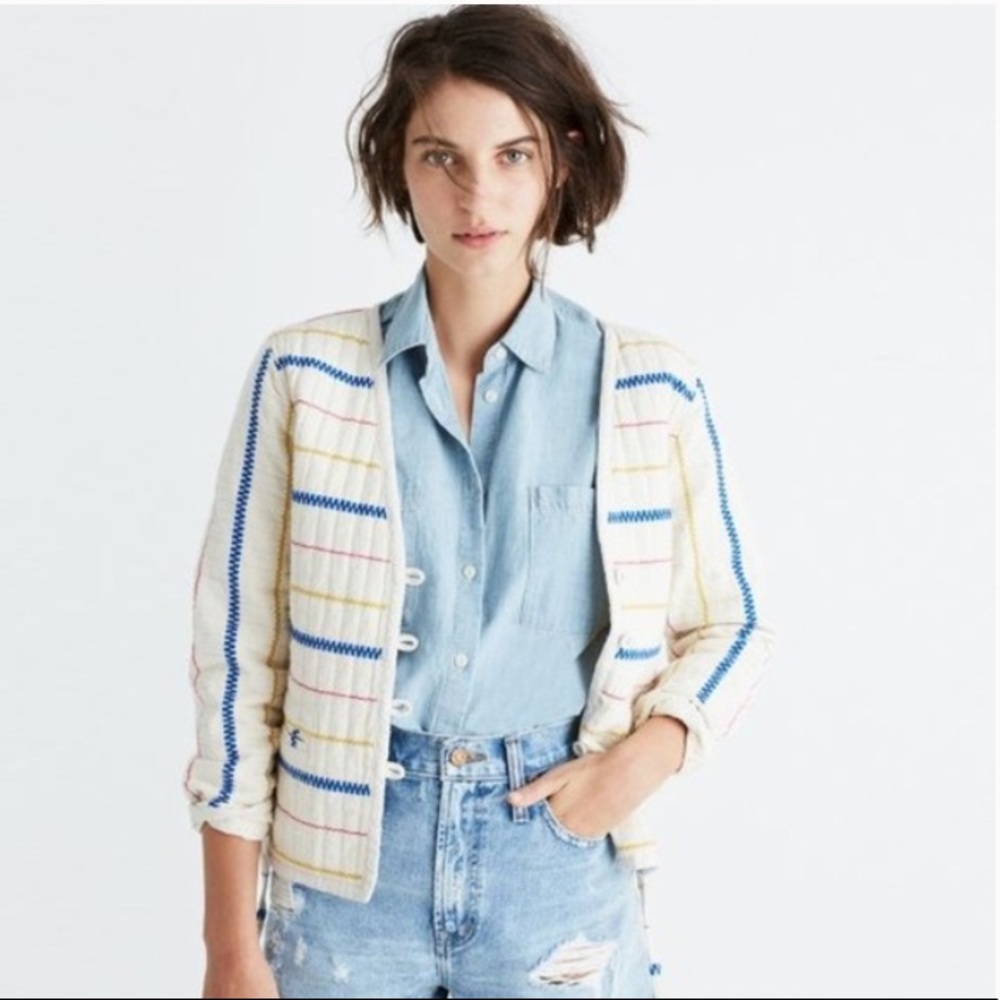 Madewell Quilted Embroidered Jacket